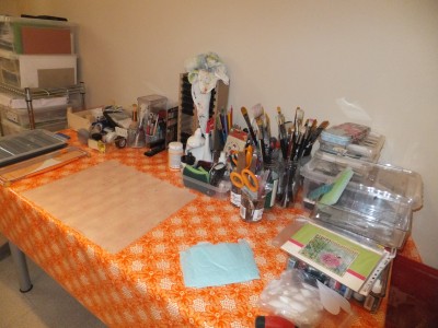 Sara Naumann blog view of studio craft table
