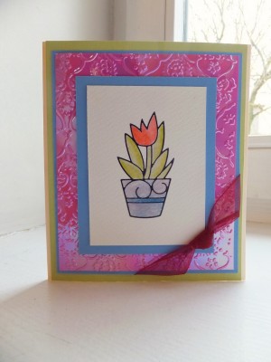 Sara Naumann card making with peel off stickers and distress markers