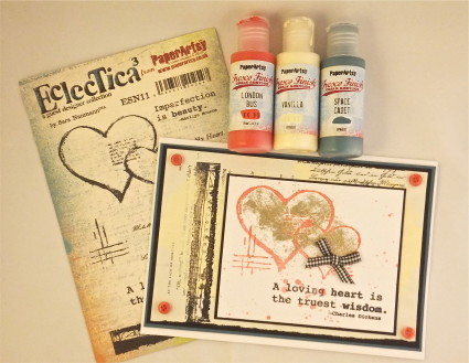 Eclectica card featuring PaperArtsy stamps by Sara Naumann