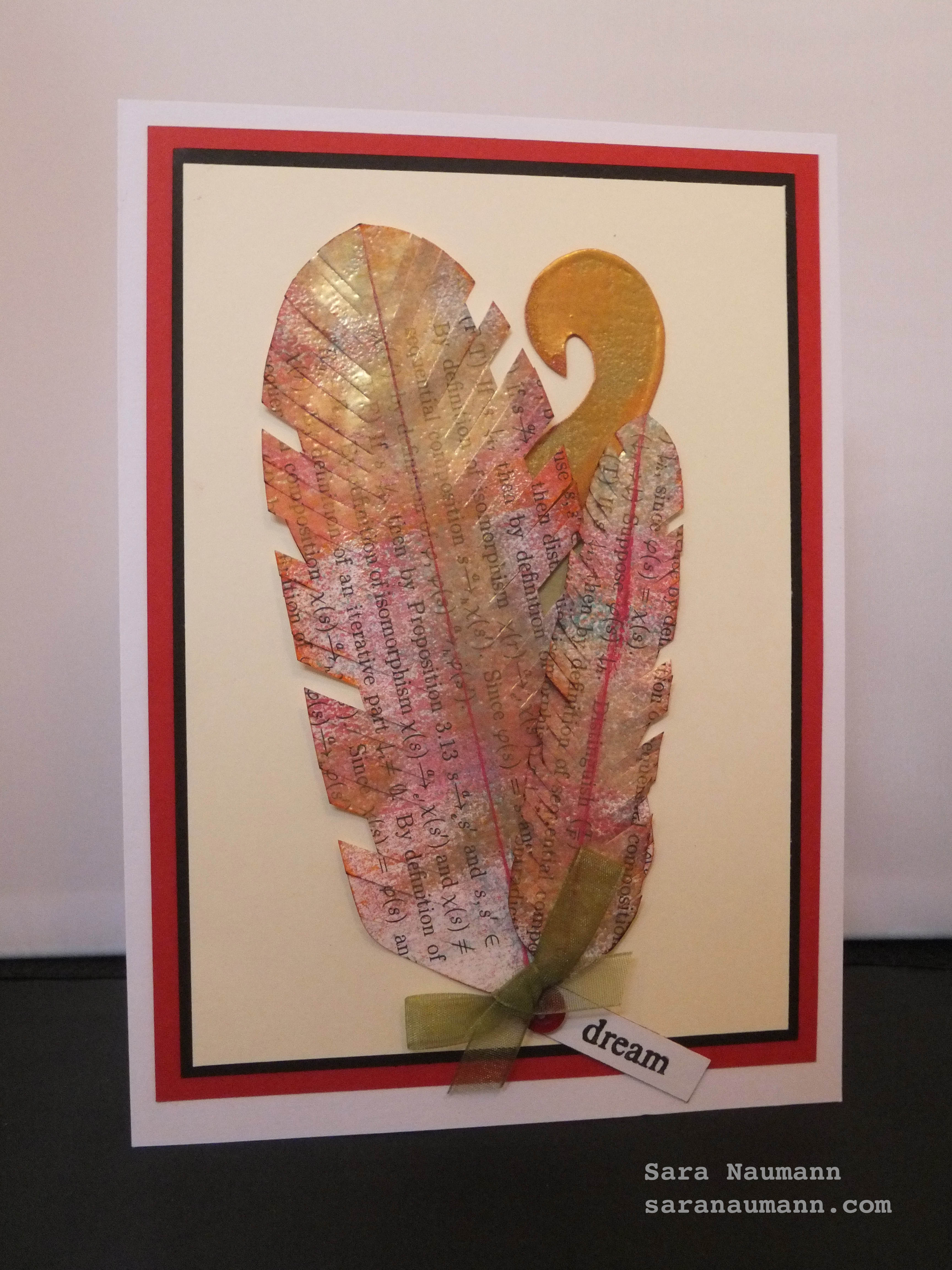 Dimensional feathers card