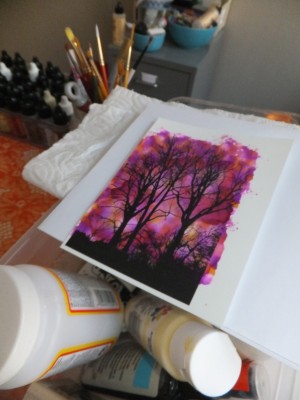 Sara Naumann blog Creative Workshops Lazertran alcohol inks