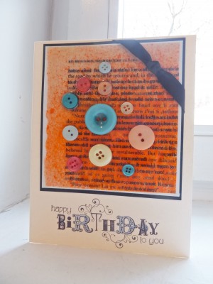 Sara Naumann ICE Resin card with button embellishments