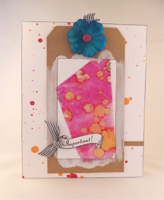 Sara Naumann alcohol ink and mica card