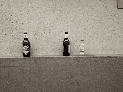 Sara Naumann photo bottles on the wall