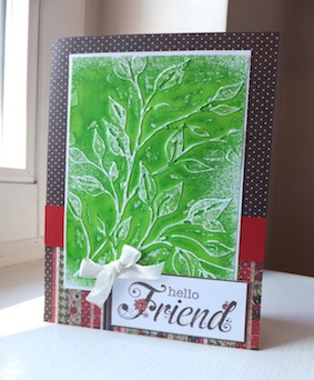 Sara Naumann Cut Grass candle wax resist card