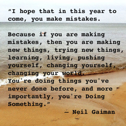 New Year's beach pic Neil Gaiman quote