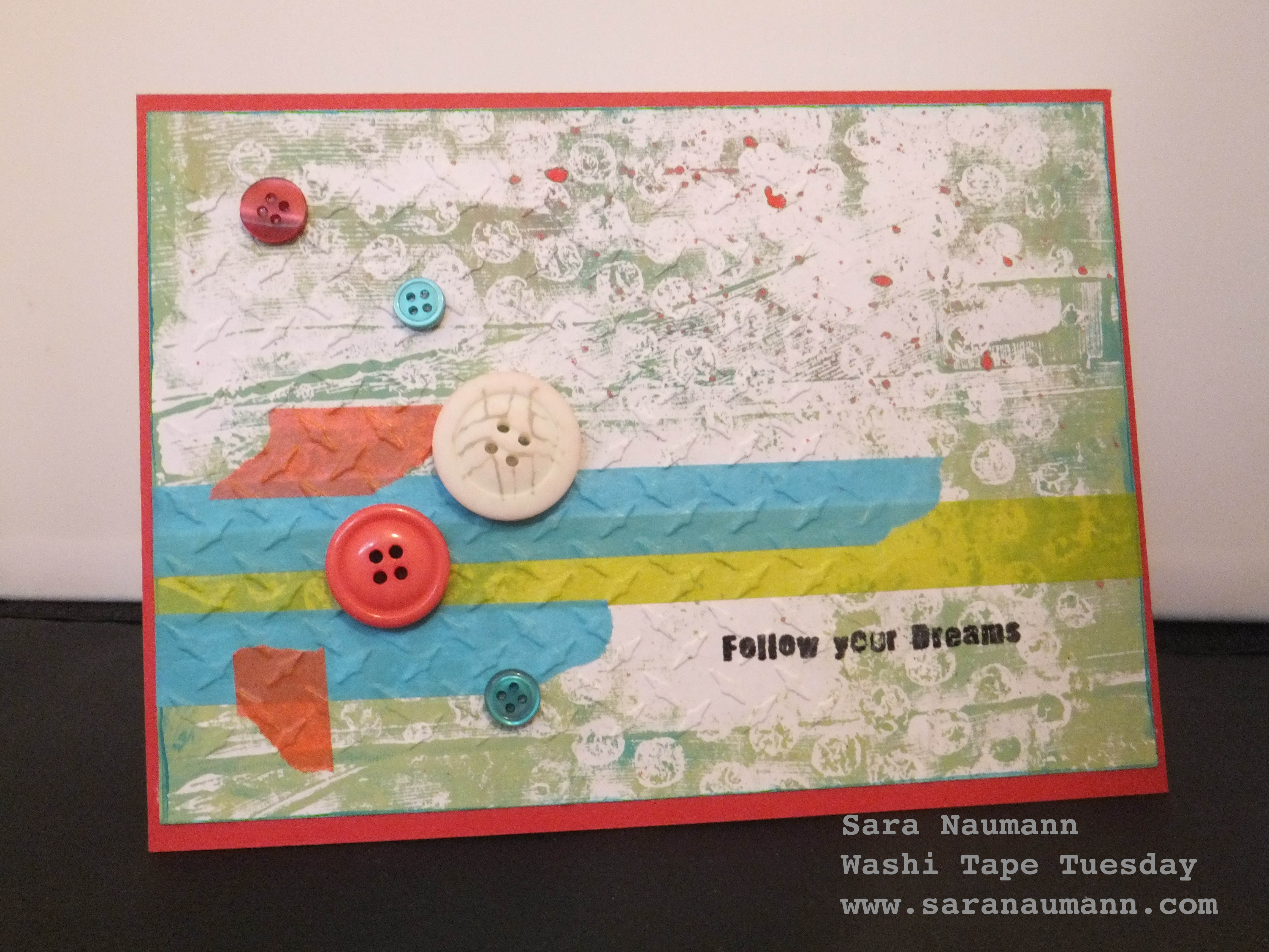 Washi tape monoprint card