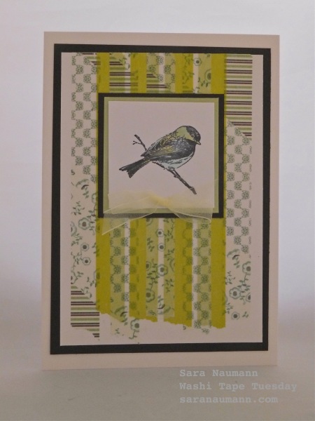 Washi Tape Tuesday Chickadee Card