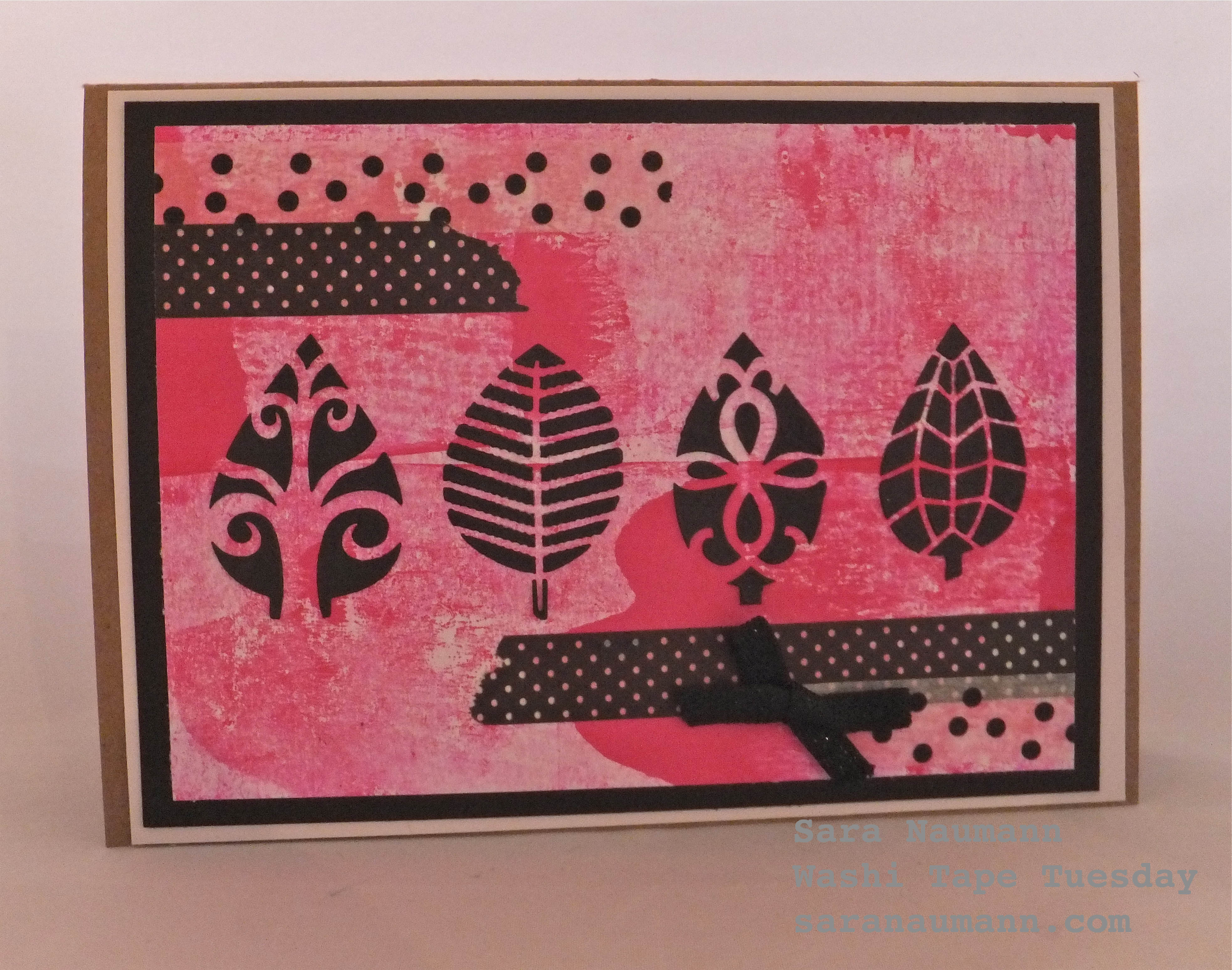 Washi tape stenciled card