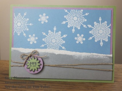 sara naumann christmas card embossing snow scene