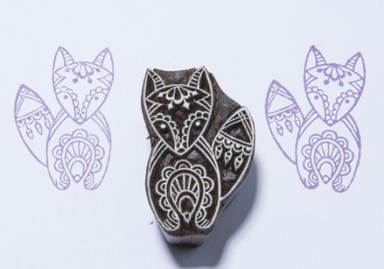 Blockwallah Fancy Fox stamp