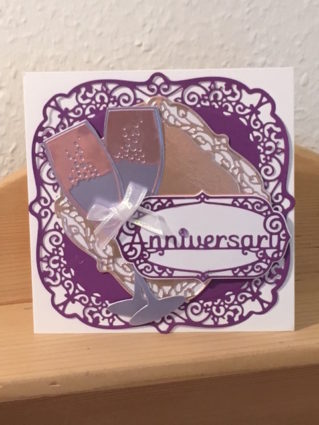 Couture cutting dies anniverary card