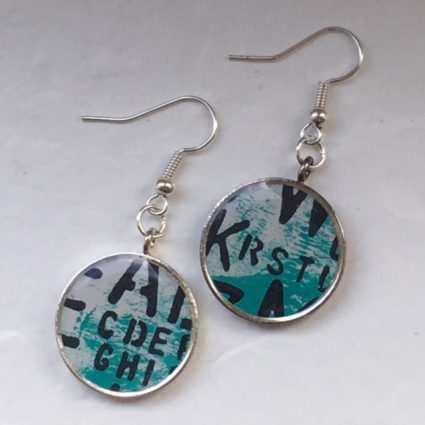 stamped resin earrings