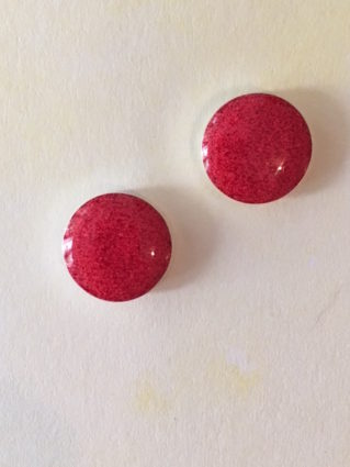 Red resin earrings with ICE Resin