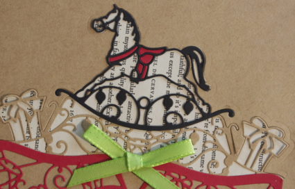 Couture Nutcracker collection rocking horse card