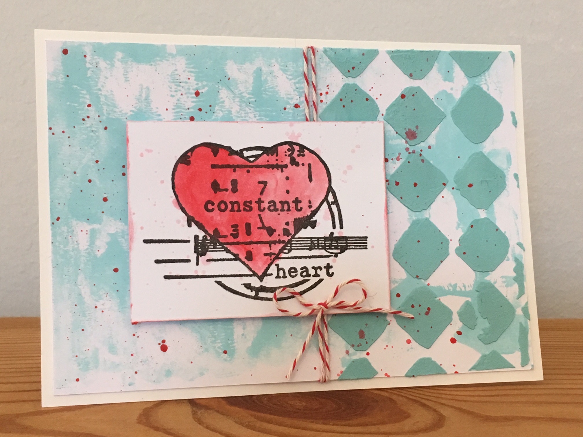 Sara Naumann PaperArtsy Eclectica stamped stenciled card