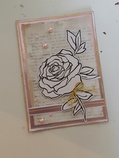 Sara Naumann Altenew Facebook Live Penned Rose embossing