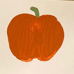 Apple-Stamped Halloween Pumpkins